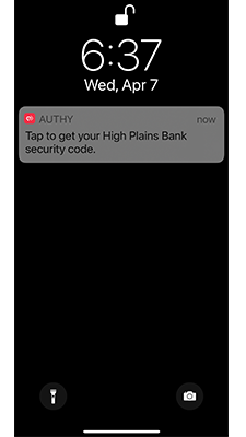 HPBGO Authy App notification screenshot