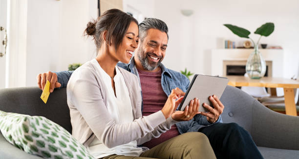 couple with tablet