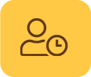 person with clock icon