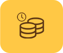 stacked coins with clock icon