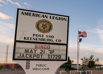 Keenesburg American Legion Post sign
