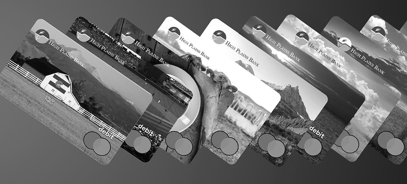 stack of High Plains Bank debit cards