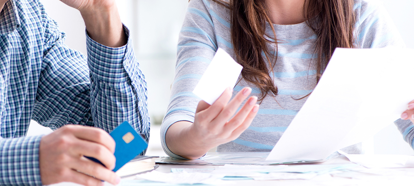 Couple reviewing finances